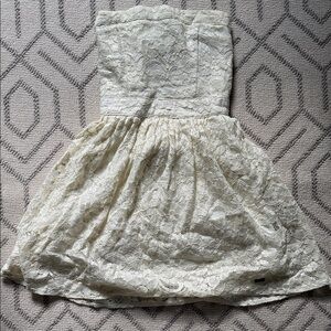 abercrombie Kids Elegant Cream Lace Kids Strappless Top sz small